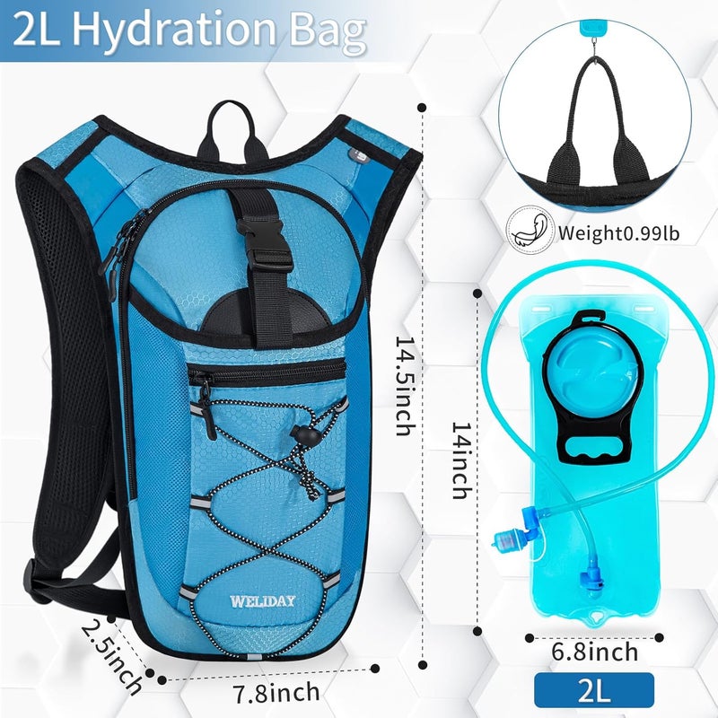 WELIDAY Hydration Backpack with 2L Water Bladder, Lightweight Hydro Pack for Cycling, Running, Hiking, Climbing - Image 2